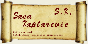 Saša Kaplarević vizit kartica